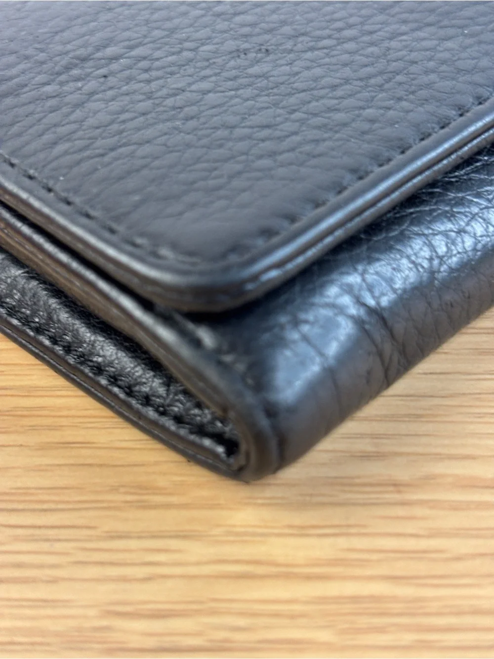Michael Kors Black Leather MK Logo Continental Wallet